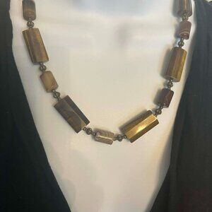 Designer Botswana Agate Necklace Natural Stone Statement One-of-a-Kind